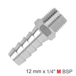 AIRCRAFT Hosetails 1/4' M X12mm Bulk