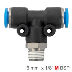 AIRCRAFT Pu Hose Fitting Tee 6mm-1/8 M