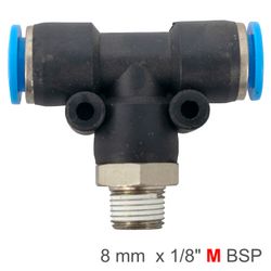 AIRCRAFT Pu Hose Fitting Tee 8mm-1/8 M