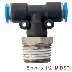 AIRCRAFT Pu Hose Fitting Tee 8mm-1/2 M