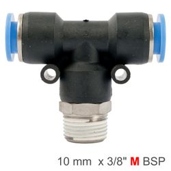 AIRCRAFT Pu Hose Fitting Tee 10mm-3/8 M