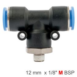 AIRCRAFT Pu Hose Fitting Tee 12mm-1/8 M