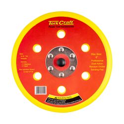 TORK CRAFT Da Sander Pad Hook And Loop 6 Holes 5 16 - 24unf 150mm 6'
