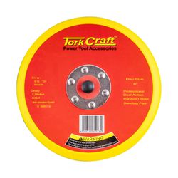 TORK CRAFT Da Sander Pad Hook And Loop 5 16 - 24unf Med Soft No Holes 150mm 6'