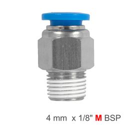 AIRCRAFT Pu Hose Fitting Straight Stud 4mm-1/8 M