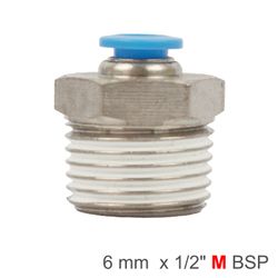AIRCRAFT Pu Hose Fitting Straight Stud 6mm-1/2 M
