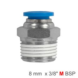 AIRCRAFT Pu Hose Fitting Straight Stud 8mm-3/8 M