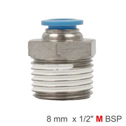 AIRCRAFT Pu Hose Fitting Straight Stud 8mm-1/2 M