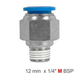 AIRCRAFT Pu Hose Fitting Straight Stud 12mm-1/4 M