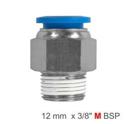 AIRCRAFT Pu Hose Fitting Straight Stud 12mm-3/8 M