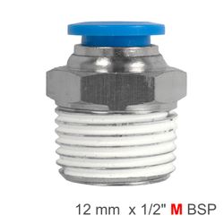 AIRCRAFT Pu Hose Fitting Straight Stud 12mm-1/2 M