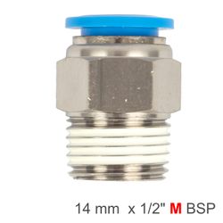 AIRCRAFT Pu Hose Fitting Straight Stud 14mm-1/2 M