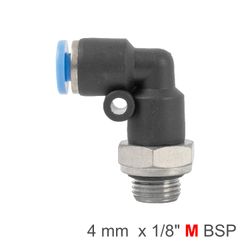 AIRCRAFT Elbow W/o-ring 4mm-1/8 M Pu Hose Fitting