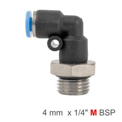 AIRCRAFT Elbow W/o-ring 4mm-1/4 M Pu Hose Fitting