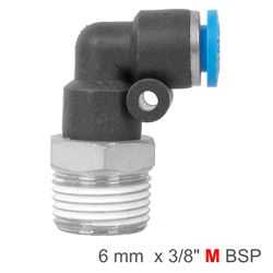 AIRCRAFT Elbow 6mm-3/8 M Pu Hose Fitting