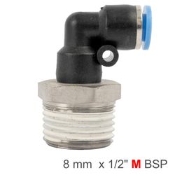 AIRCRAFT Elbow 8mm-1/2 M Pu Hose Fitting