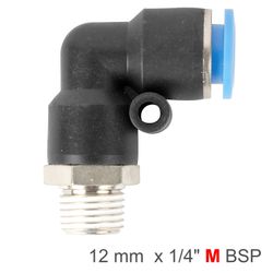AIRCRAFT Elbow 12mm-1/4 M Pu Hose Fitting