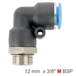 AIRCRAFT Elbow W/o-ring 12mm-3/8 M Pu Hose Fitting