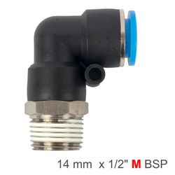 AIRCRAFT Elbow 14mm-1/2 M Pu Hose Fitting