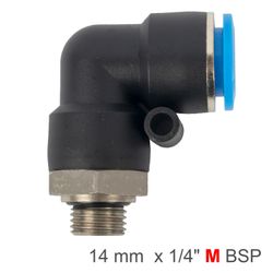 AIRCRAFT Elbow W/o-ring 14mm-1/4' M Pu Hose Fitting