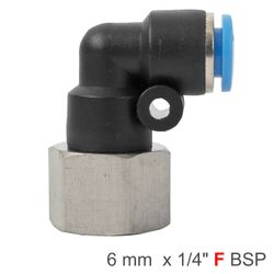 AIRCRAFT Pu Hose Fitting Elbow 6mm-1/4 F