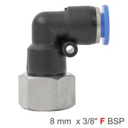 AIRCRAFT Pu Hose Fitting Elbow 8mm-3/8 F