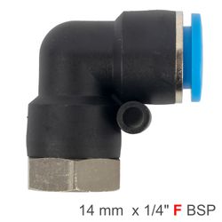 AIRCRAFT Pu Hose Fitting Elbow 14mm-1/4 F