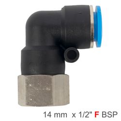 AIRCRAFT Pu Hose Fitting Elbow 14mm-1/2 F