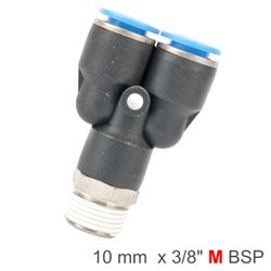 AIRCRAFT Pu Hose Fitting Y Joint 10mm-3/8 M