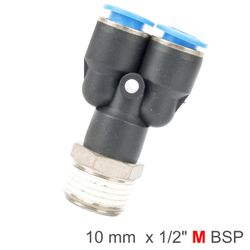 AIRCRAFT Pu Hose Fitting Y Joint 10mm-1/2 M