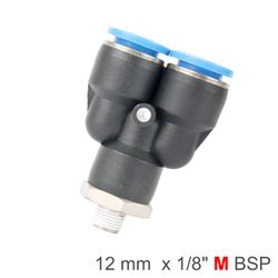AIRCRAFT Pu Hose Fitting Y Joint 12mm-1/8 M