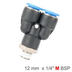 AIRCRAFT Pu Hose Fitting Y Joint 12mm-1/4 M
