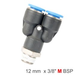 AIRCRAFT Pu Hose Fitting Y Joint 12mm-3/8 M