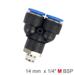 AIRCRAFT Pu Hose Fitting Y Joint 14mm-1/4 M