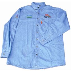 TORK CRAFT Vermont Mens Long Sleeved Denim Shirt Stone Washed Small