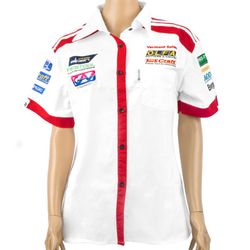 TORK CRAFT Vermont Ladies - White/red Cotton Shirt - Large