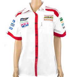 TORK CRAFT Vermont Ladies - White/red Cotton Shirt - 2x-large