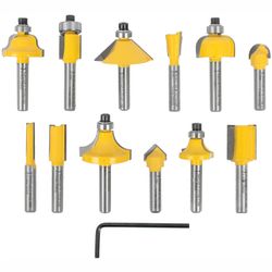 TORK CRAFT Router Bit Set 12pc 1/4' Straight & Profile