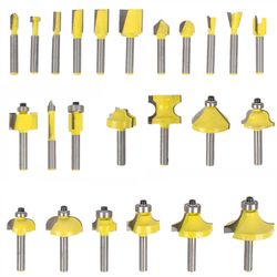 TORK CRAFT Router Bit Set 24pc Alum.case 1/4'
