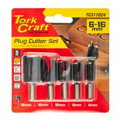 TORK CRAFT 5pce Plug Cutter Set 6-8-10-12-16mm