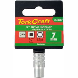 TORK CRAFT Socket 7mm 1/4' Drive Crv 12 Point
