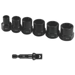TORK CRAFT Bolt Extract Set 7pce 8/10/12/13/17/19mm 1pc 50mm 1/4' Socket Adaptor