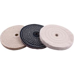 TORK CRAFT Buffing Wheel Kit 3pcs 150mm White & Denim Stiched & Sisal Polishing