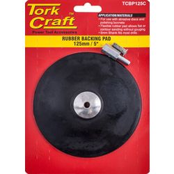 TORK CRAFT Backing Pad Rubber 125mm W/arbor