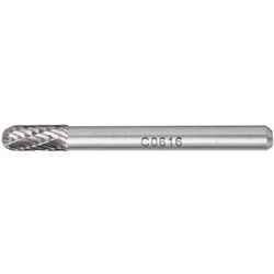TORK CRAFT Rotary Burr Tungsten 6x16x6mm Rnd.point