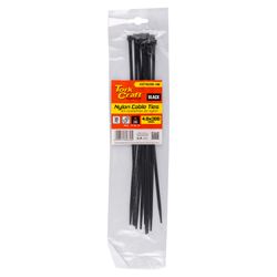 TORK CRAFT Nylon Cable Ties 4.8mm X 300mm Black 10pc