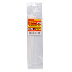 TORK CRAFT Nylon Cable Ties 4.8mm X 300mm White 10pc
