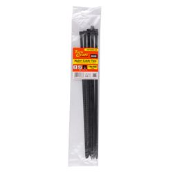 TORK CRAFT Nylon Cable Ties 7.6mm X 400mm Black 10pc
