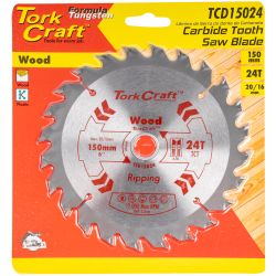 TORK CRAFT Blade Tct 150 X 24t 20/16 General Purpose Rip Wood