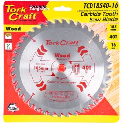 TORK CRAFT Blade Tct 185 X 40t 16mm General Purpose Combination